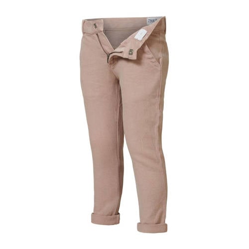 Noppies slim fit broek Dixon beige Jongens Katoen Effen 92