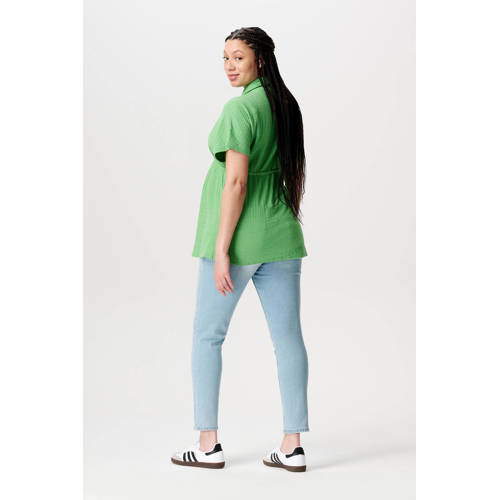 Noppies zwangerschaps- en voedingsblouse Jarra groen Dames Katoen Klassieke kraag XS