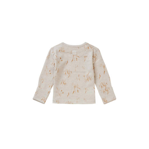 Noppies baby longsleeve Belfast met all over print beige Katoen Ronde hals 50