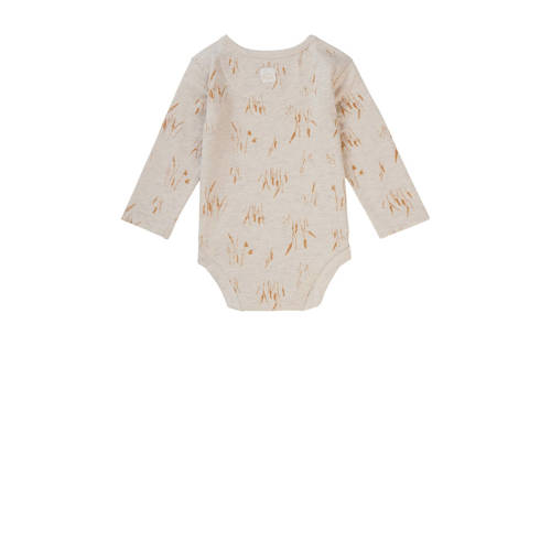 Noppies romper beige Jongens Meisjes Stretchkatoen Ronde hals All over print 50