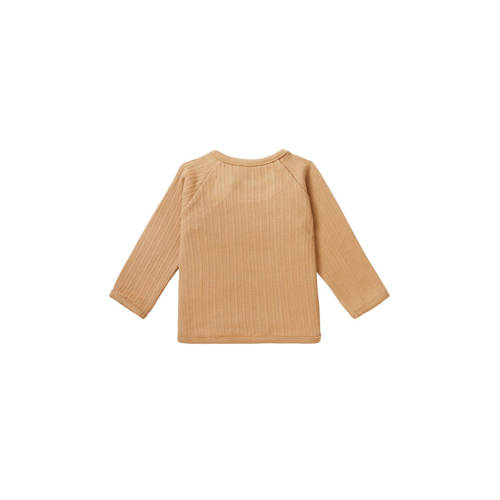 Noppies baby longsleeve Ballito bruin Jongens Stretchkatoen Ronde hals 50