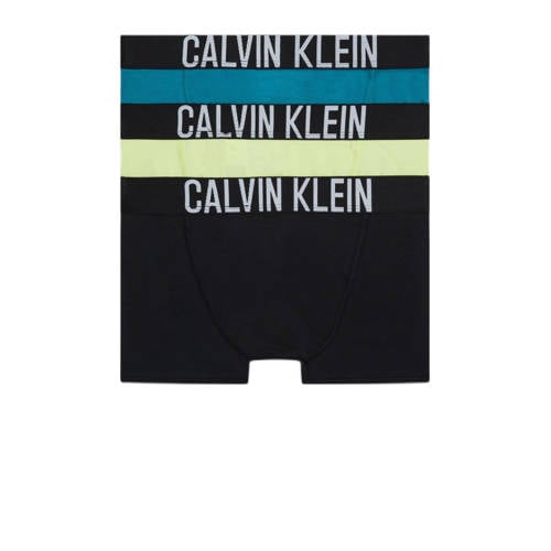 Calvin Klein boxershort - set van 3 zwart/geel/blauw Jongens Katoen Effen