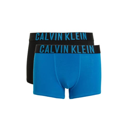 Calvin Klein boxershort - set van 2 blauw/zwart Jongens Katoen Effen
