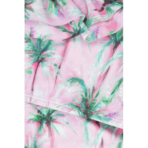 Tumble 'n Dry crop bikini Sunkissed met ruches roze groen Meisjes Gerecycled polyester 110 116