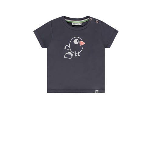 Babyface baby T-shirt met printopdruk antraciet Grijs Jongens Stretchkatoen Ronde hals
