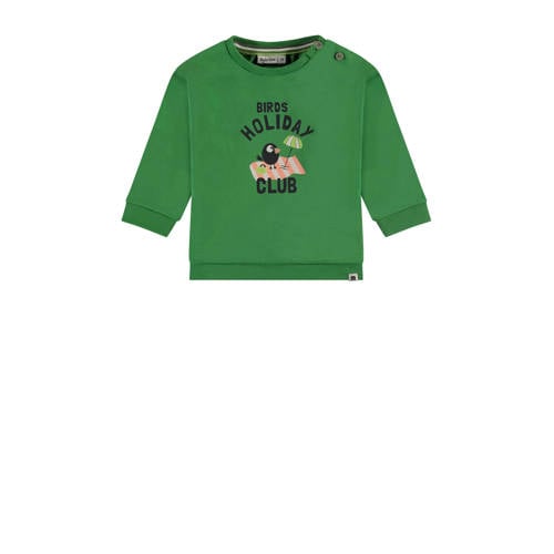 Babyface baby trui met printopdruk groen Jongens Stretchkatoen Ronde hals