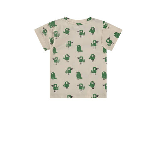 Babyface baby T-shirt met all over print ecru groen Jongens Stretchkatoen Ronde hals 56
