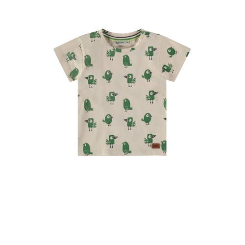 Babyface baby T-shirt met all over print ecru/groen Jongens Stretchkatoen Ronde hals