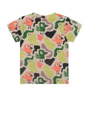thumbnail: Babyface baby T-shirt met all over print groen/roze/ecru