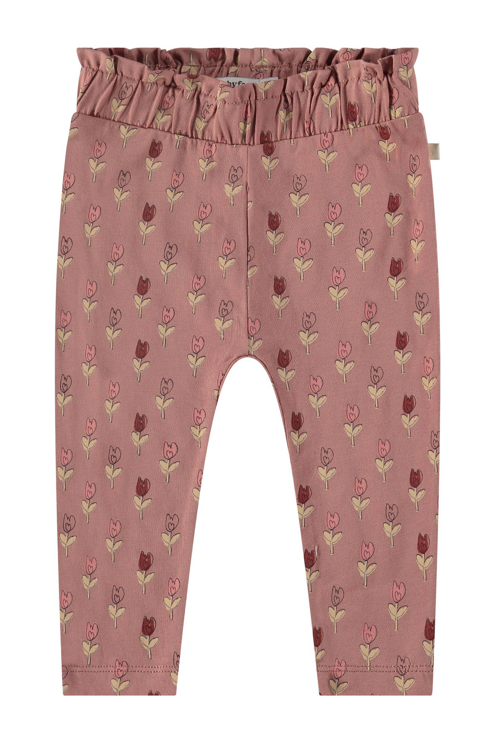 baby regular fit broek met all over print roze