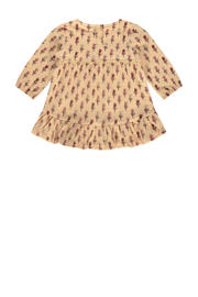 thumbnail: Babyface baby jurk met all over print en ruches beige/roze