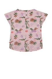 thumbnail: Roze meisjes Babyface baby T-shirt van stretchkatoen met korte mouwen, ronde hals en drukknoopsluiting