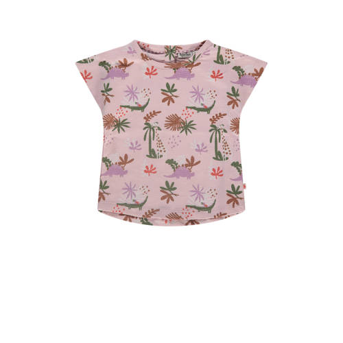 Babyface baby T-shirt met all over print roze Meisjes Stretchkatoen Ronde hals