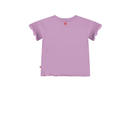 Babyface baby T-shirt met printopdruk paars Meisjes Stretchkatoen Ronde hals 56
