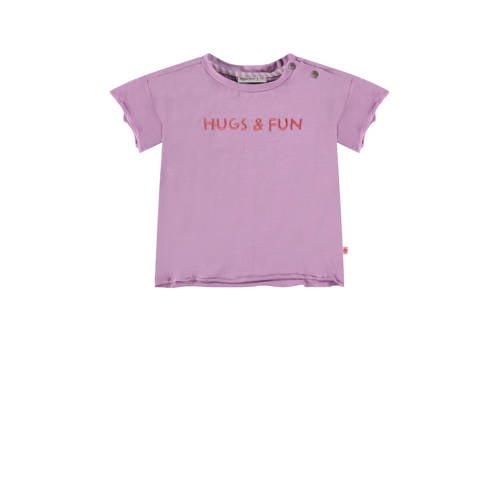 Babyface baby T-shirt met printopdruk paars Meisjes Stretchkatoen Ronde hals