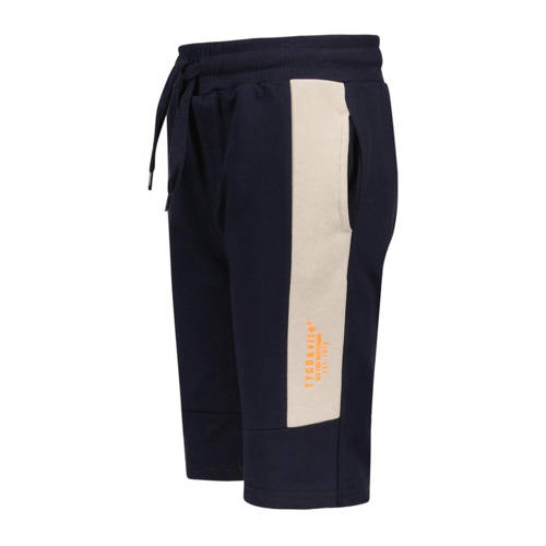 TYGO & vito regular fit sweatshort Barry donkerblauw beige Korte broek Jongens Katoen 92