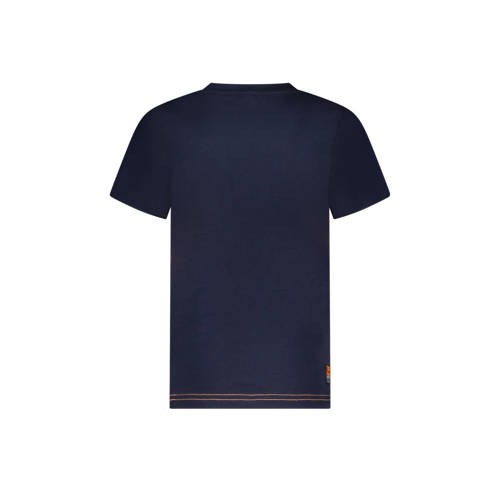 TYGO & vito T-shirt Twist feloranje donkerblauw Jongens Polyester Ronde hals 92