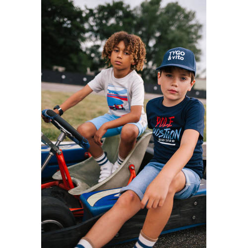 TYGO & vito T-shirt Joël met printopdruk beige Jongens Katoen Ronde hals 92