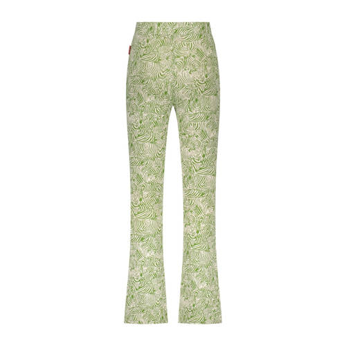 TYGO & vito regular fit broek Poppy met all over print olijfgroen Meisjes Biologisch katoen 110 116