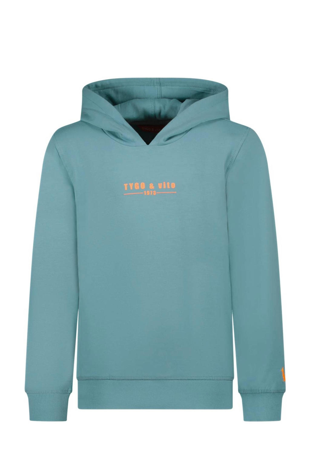 TYGO & vito hoodie Hugo met logo aqua blauw