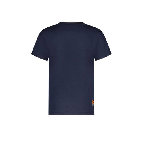 TYGO & vito T-shirt Jaimy met printopdruk donkerblauw multi Jongens Biologisch katoen Ronde hals 110 116