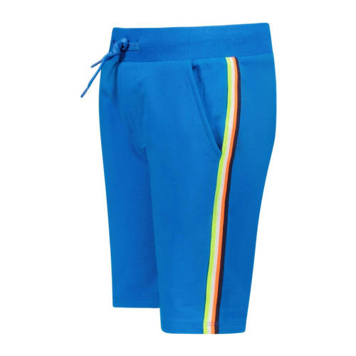 TYGO & vito slim fit sweatshort Bing met zijstreep hardblauw Korte broek Jongens Stretchkatoen 110 116