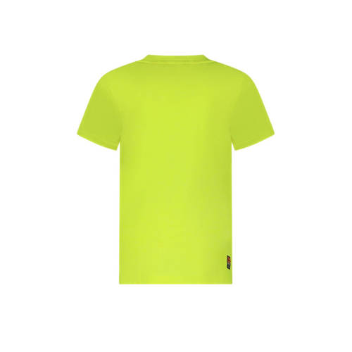 TYGO & vito T-shirt James met logo neongeel Jongens Polyester Ronde hals 92