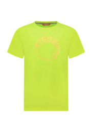 thumbnail: Gele jongens TYGO & vito T-shirt James van polyester met logo dessin, korte mouwen en ronde hals