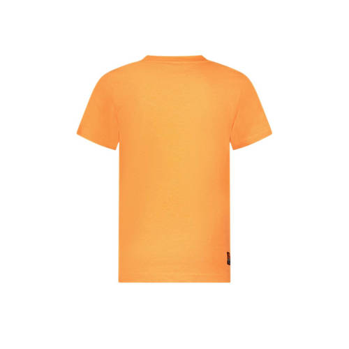 TYGO & vito T-shirt James met printopdruk neon oranje Jongens Polyester Ronde hals 134 140