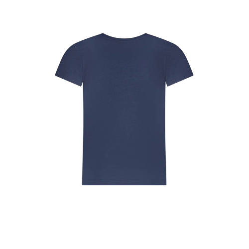 TYGO & vito T-shirt Jayla met tekst donkerblauw Meisjes Biologisch katoen Ronde hals 110 116