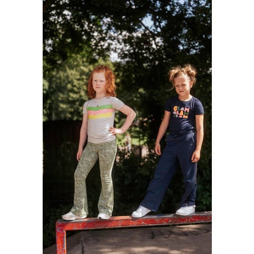 TYGO & vito T-shirt Jayla met tekst donkerblauw Meisjes Katoen Ronde hals 92