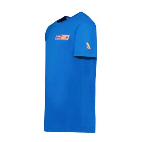 TYGO & vito T-shirt Tijn met printopdruk felblauw Jongens Biologisch katoen Ronde hals 92