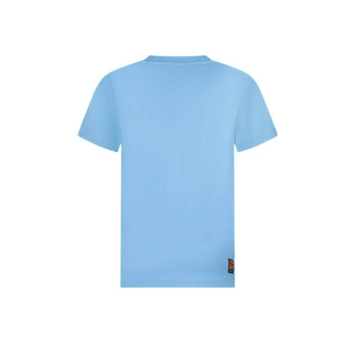 TYGO & vito T-shirt Wessel met contrastbies helderblauw Jongens Stretchkatoen Ronde hals 92