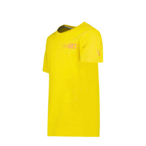 TYGO & vito T-shirt Tijn met printopdruk felgeel Jongens Biologisch katoen Ronde hals 110 116