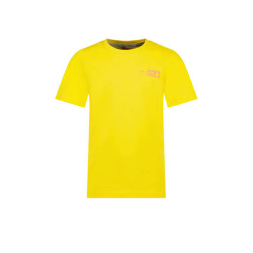 TYGO & vito T-shirt Tijn met printopdruk felgeel Jongens Biologisch katoen Ronde hals