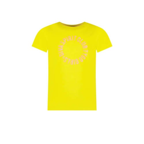TYGO & vito T-shirt Jayla met tekst felgeel Meisjes Biologisch katoen Ronde hals