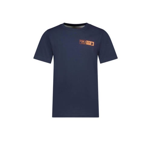 TYGO & vito T-shirt Tijn met printopdruk donkerblauw Jongens Biologisch katoen Ronde hals