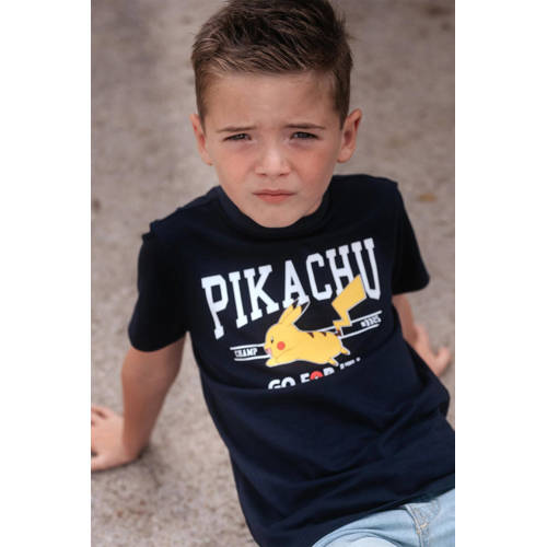 TYGO & vito Pokemon T-shirt met printopdruk donkerblauw Jongens Katoen Ronde hals 110 116