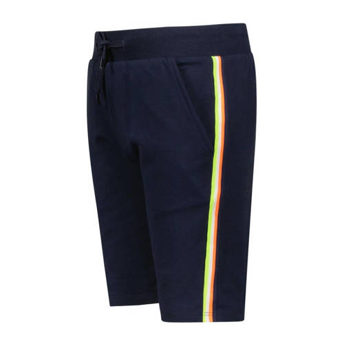 TYGO & vito slim fit sweatshort Bing met zijstreep donkerblauw Korte broek Jongens Stretchkatoen 146 152