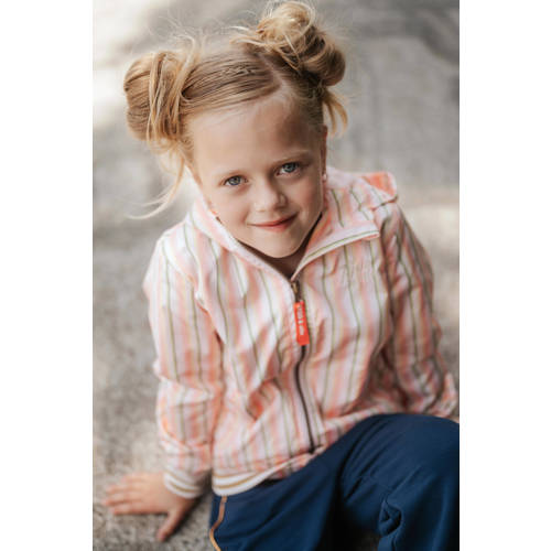 TYGO & vito gestreepte zomerjas Senna roze geel Meisjes Gerecycled polyester Capuchon 92