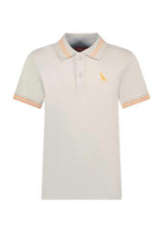 thumbnail: Beige en oranje jongens TYGO & vito polo Milan van katoen met meerkleurige print, korte mouwen en knoopsluiting