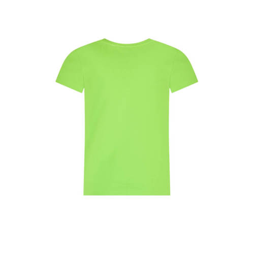 TYGO & vito T-shirt Jayla met tekst felgroen Meisjes Biologisch katoen Ronde hals 92