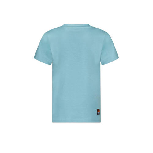 TYGO & vito T-shirt Jaimy met printopdruk aqua blauw Jongens Biologisch katoen Ronde hals 92