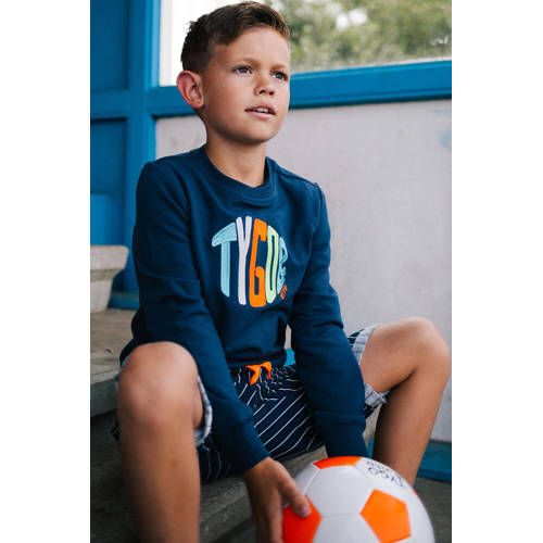 TYGO & vito sweater Sem met logo donkerblauw multi Logo 92