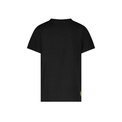 TYGO & vito T-shirt Toby met printopdruk zwart groen Jongens Polyester Ronde hals 92