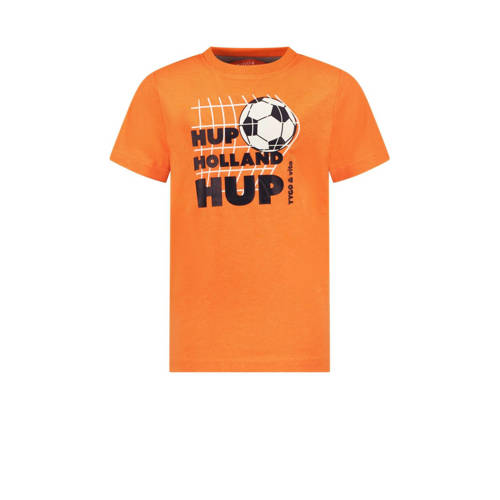 TYGO & vito T-shirt Holland met contrastbies oranje Jongens Polyester Ronde hals