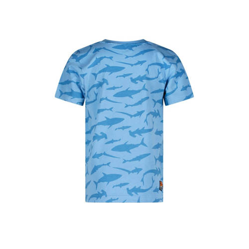 TYGO & vito T-shirt Thijs met all over print lichtblauw Jongens Biologisch katoen Ronde hals 110 116