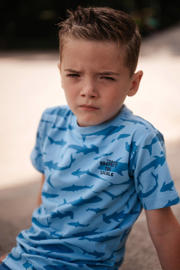 thumbnail: TYGO & vito T-shirt Thijs met all over print lichtblauw