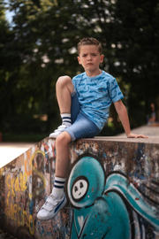 thumbnail: TYGO & vito T-shirt Thijs met all over print lichtblauw
