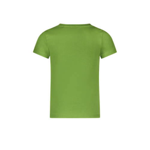 TYGO & vito T-shirt Jill met tekst en borduursels olijfgroen Meisjes Biologisch katoen Ronde hals 110 116